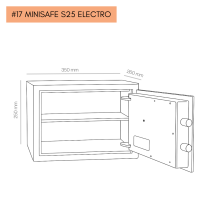 #17 MINISAFE S25 ELECTRO – Fekete-fehér biztonsági széf elektronikus zárral, 350x250x260 mm