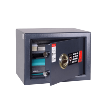 Fekete biztonsági széf elektronikus zárral, 350x260x260 mm