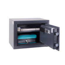 Fekete biztonsági széf elektronikus zárral, 350x260x260 mm