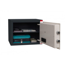 #17 MINISAFE S25 ELECTRO – Fekete-fehér biztonsági széf elektronikus zárral, 350x250x260 mm