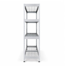 Polcos állvány 4 dróthálós polccal, 1800×1200×450 mm, 300 kg/polc