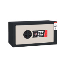 Fekete-fehér biztonsági széf elektronikus zárral, 380x200x260 mm