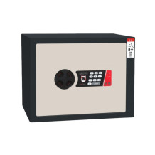 Fekete-fehér biztonsági széf elektronikus zárral, 380x300x330 mm