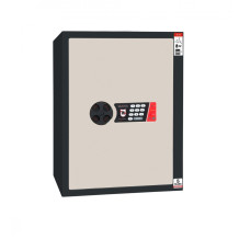 Fekete-fehér biztonsági széf elektronikus zárral, 380x500x365 mm