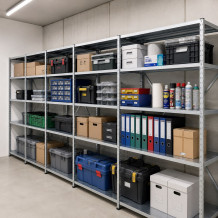 Csavarmentes fém polcos állvány 980×400 mm polcokkal – bővítőmodul