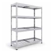 Polcos állvány 4 dróthálós polccal, 1800×1200×450 mm, 300 kg/polc