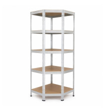 Sarok polcos állvány 5 HDF polccal, 1800/700/400 mm, 175 kg/polc