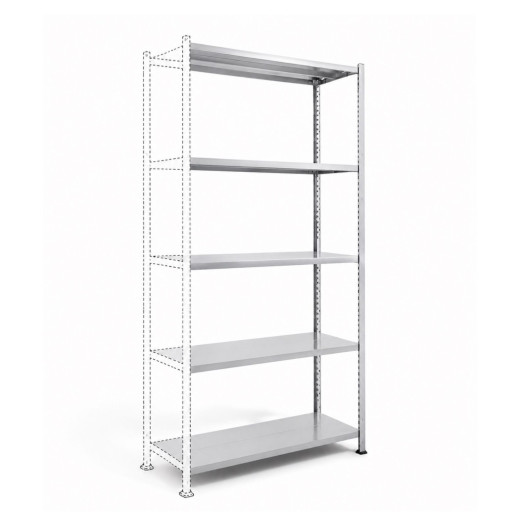Csavarmentes fém polcos állvány 980×400 mm polcokkal – bővítőmodul